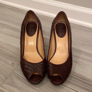 Cole Haan peep toe heels
